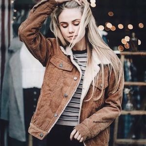 Brandy Melville Rare Elisha Fur Corduroy Jacket